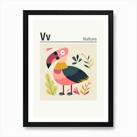 Animals Alphabet Vulture 2 Art Print