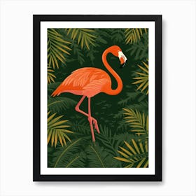 Greater Flamingo Everglades National Park Florida Tropical Illustration 2 Art Print