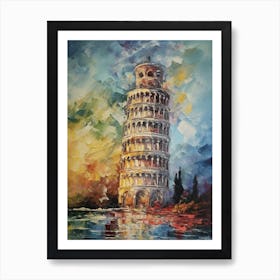 Tower Of Pisa Monet Style 3 Art Print