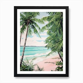 A Canvas Painting Of Seven Mile Beach, Negril Jamaica 2 Art Print