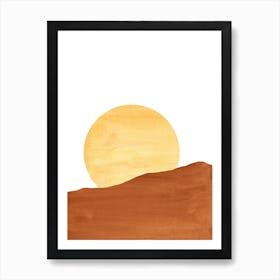 Sunset In The Desert, terracotta desertscape Art Print