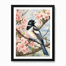 Storybook Animal Watercolour Magpie 2 Art Print