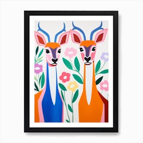 Colourful Kids Animal Art Gazelle Art Print