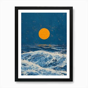 Moon Over The Ocean 1 Art Print