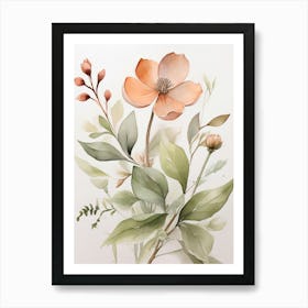 Watercolor Of Flowers 1 Art Print