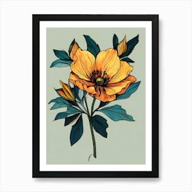 Orange Flower 1 Art Print