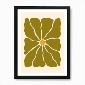 Abstract Flower 01 - Yellow Green Art Print
