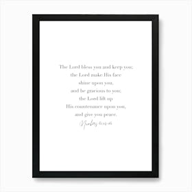 The Lord Bless You And Keep You Numbers 6 Art Print