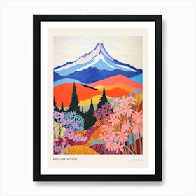 Mount Hood United States 1 Colourful Mountain Illustration Poster Art Print