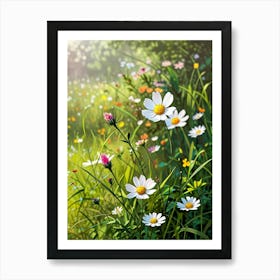 Daisies In The Meadow Art Print