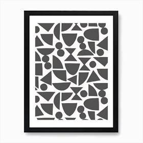 Shapes Black And White Art Print