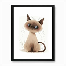 Tonkinese Cat Clipart Illustration 4 Art Print