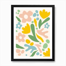 Flower Cutout Pastel Art Print