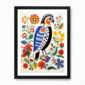 Scandinavian Bird Illustration Falcon 4 Art Print