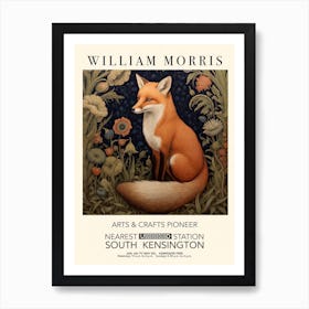 William Morris Print Exhibition Poster Red Fox Art Print Art Print