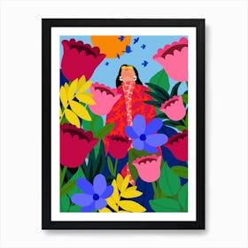 Surrounded By Flowers Art Print