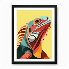 Rhinoceros Iguana Abstract Modern Illustration 4 Art Print