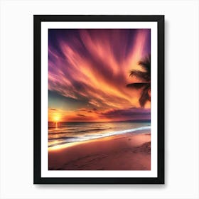 Sunset On The Beach 956 Art Print