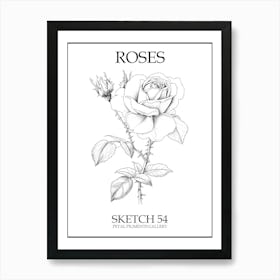 Roses Sketch 54 Poster Art Print