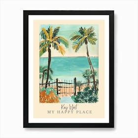 My Happy Place Key West 1 Travel Poster Art Print