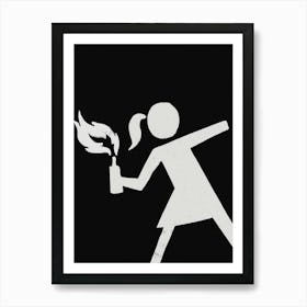 Girl Holding A Fire Extinguisher Art Print