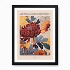 Fall Botanicals Peony 3 Poster Art Print