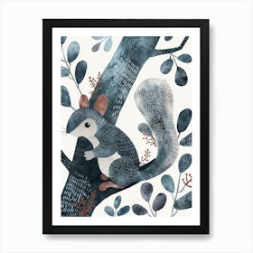 Squirrel On A Tree Art Print