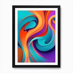 Abstract Colorful Waves Vertical Composition 39 Art Print