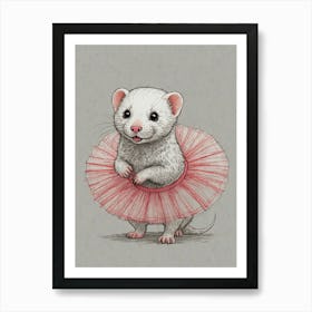 Ferret In A Tutu Art Print