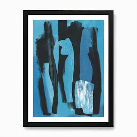 Blue And Black vases Art Print