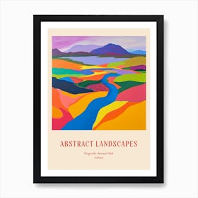 Colourful Abstract Thingvellir National Park Iceland 4 Poster Art Print