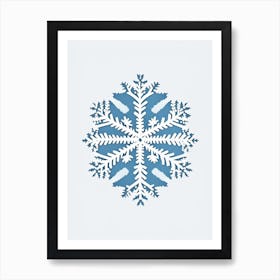 Stellar Dendrites, Snowflakes, Retro Minimal 1 Art Print