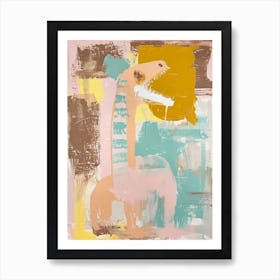 Muted Peach Pastels Dinosaur Art Print