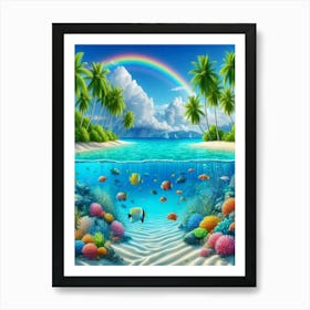 Rainbow Over The Ocean 5 Art Print