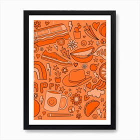 Orange Print Art Print