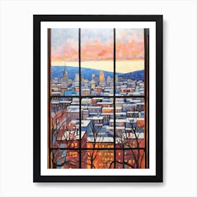 Winter Cityscape Oslo Norway 2 Art Print