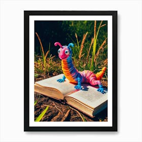 Bookworm On A Book Art Print