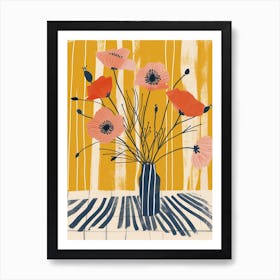 Poppy Flowers On A Table   Contemporary Illustration 2 Art Print