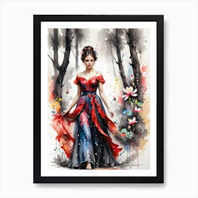 Chinese Woman In The Forest Art Print