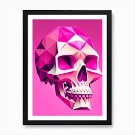 Skull With Geometric Designs 1 Pink Pop Art Art Print