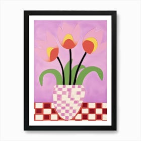 Tulips Flower Vase 2 Art Print