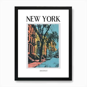 Greenpoint New York Colourful Silkscreen Illustration 1 Poster Art Print