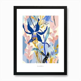 Colourful Flower Illustration Poster Bluebell 1 Art Print