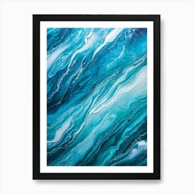 Abstract Naval Design Fusing Turquoise And Blue To Create A Ripple Effect Reminiscent Of A Turbulen (2) Art Print