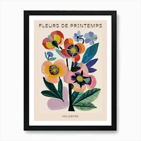 Spring Floral French Poster  Hellebore 4 Art Print