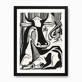The Large Cow Lying Down, Ernst Ludwig Kirchner Art Print
