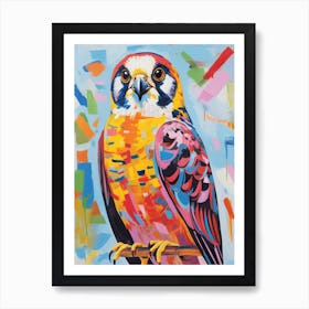 Colourful Bird Painting American Kestrel 4 Art Print