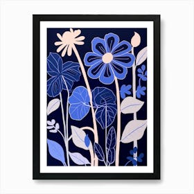 Blue Flower Illustration Bergamot Art Print