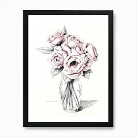 Roses In A Vase 4 Art Print