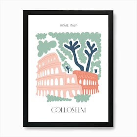 Colloseum   Rome, Italy, , Travel Poster In Cute Illustration Poster